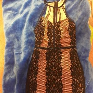 Black and Tan dress ( a. peach is the brand)